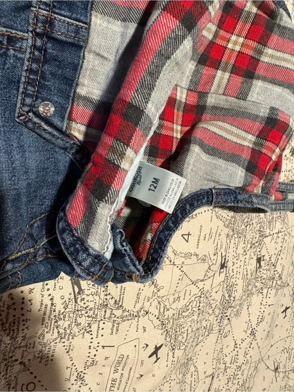 OshKosh B'gosh Toddler Denim Overalls in Distressed Blue